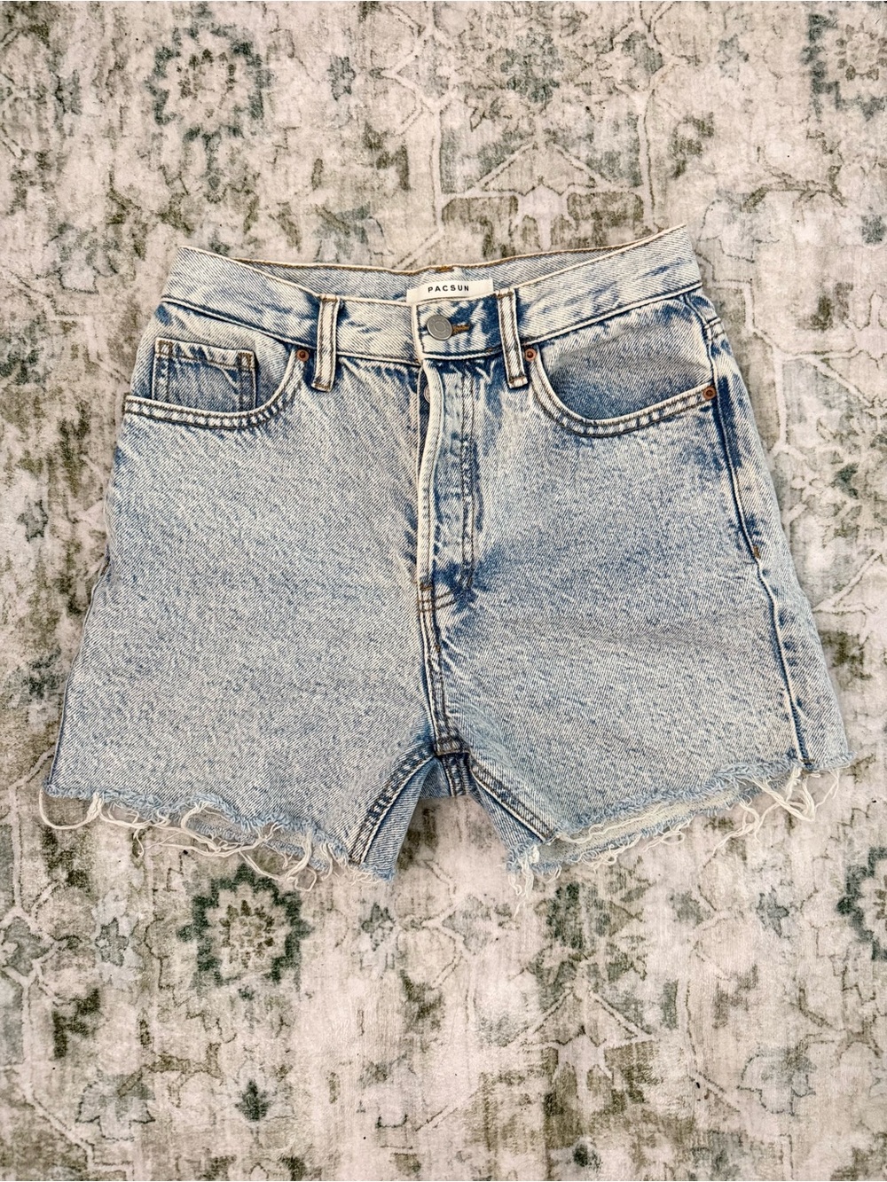 PacSun High-Rise Light Wash Denim Cutoff Shorts